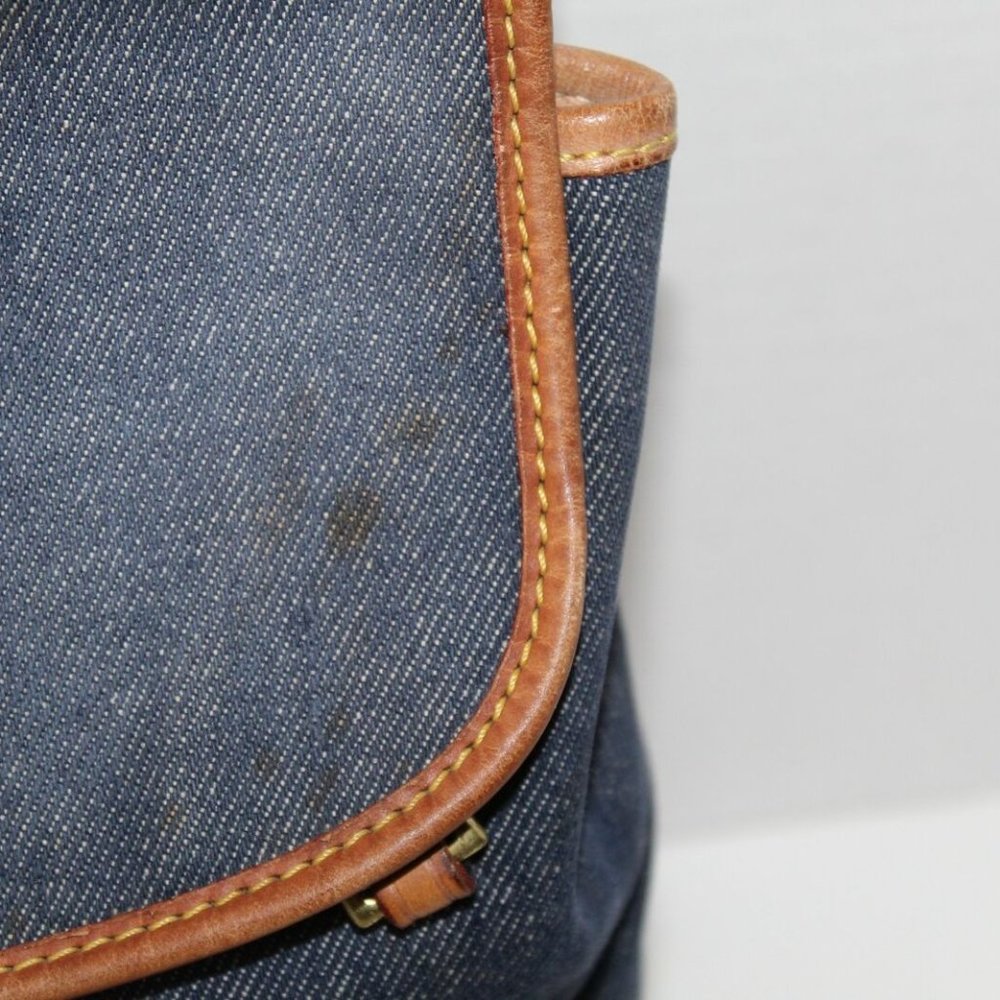 Vintage Dooney & Bourke Blue Denim & Leather Backpack Purse USA Made H13008 - Picture 3 of 15